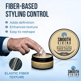 SMOOTH VIKING Hydrating Fiber Cream application on hair