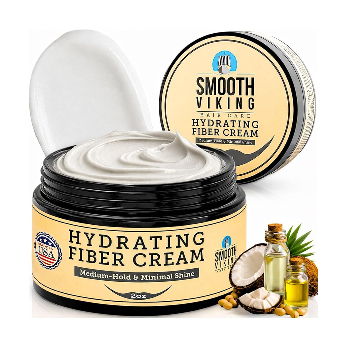 SMOOTH VIKING Hydrating Fiber Cream for Men 2oz front view