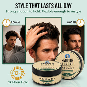 Smooth Viking Pomade lifestyle scene with man