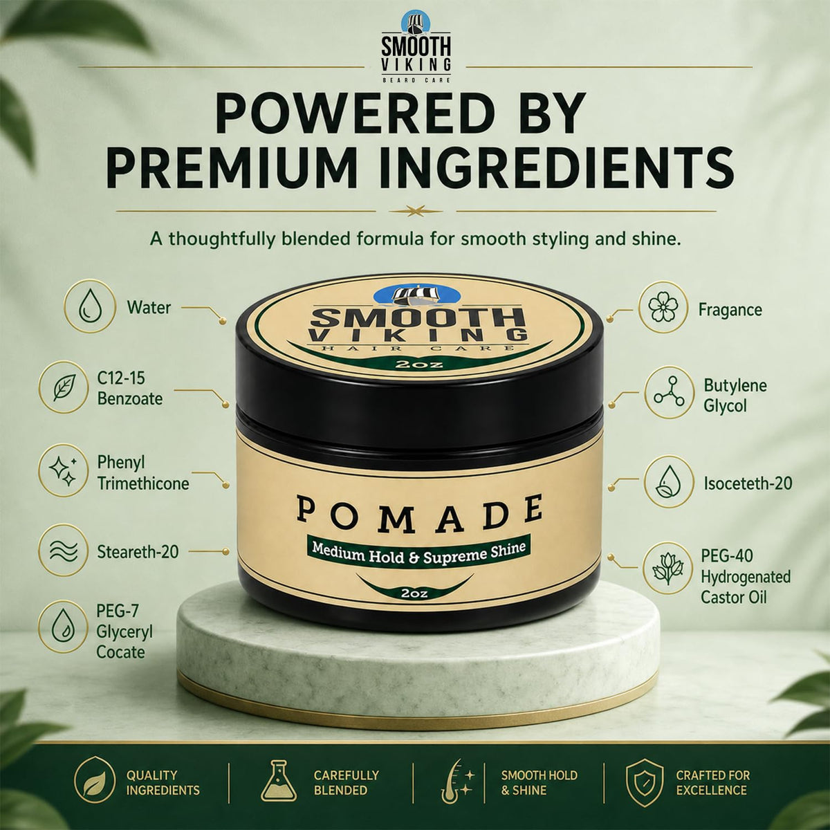 Smooth Viking Pomade on styled hair
