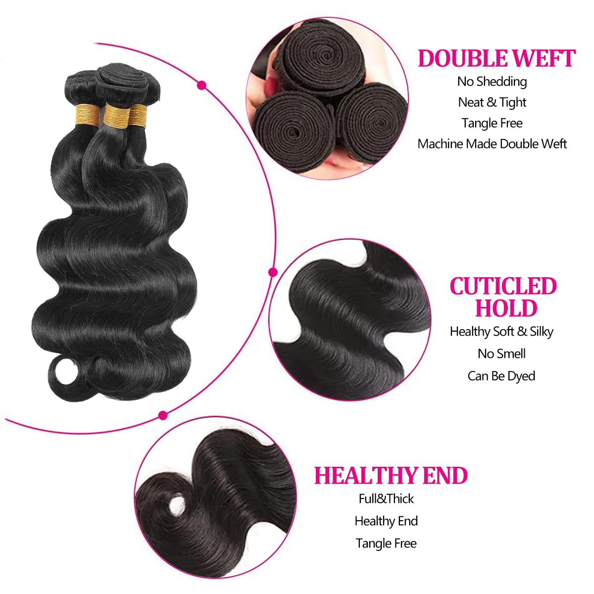 Smoothair Body Wave Bundles 18 inch side view