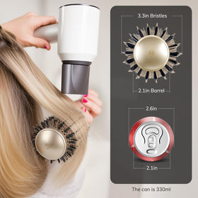 Sndyi Large Round Hair Brush with professional hair clips included