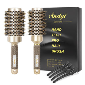 Sndyi Round Hair Brush Set with 1.7-inch and 2-inch barrels
