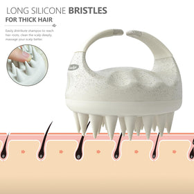 Sndyi scalp massager in use on thick hair