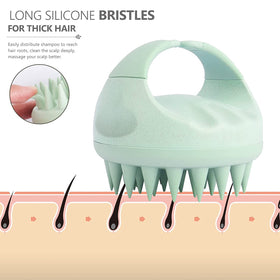 Sndyi Scalp Massager Shampoo Brush demonstrating use on wet hair