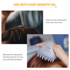 Sndyi Scalp Massager Shampoo Brush displayed with hair care products