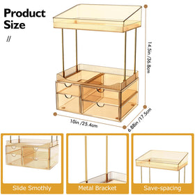 SNSLXH 4-Tier Clear Makeup Organizer side view showing storage