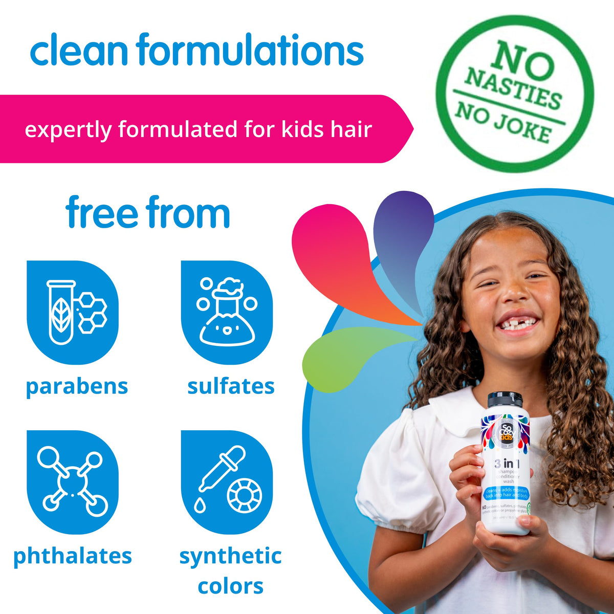 SO COZY 3-in-1 Kids Shampoo Conditioner Body Wash in bath setting
