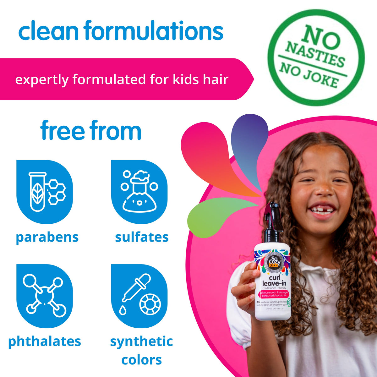 SO COZY Leave In Conditioner Spray packaging with vibrant design