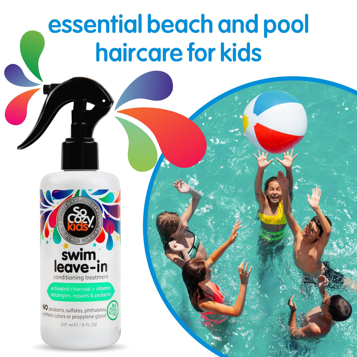 SO COZY Swim Leave In Conditioner Spray showing the back label