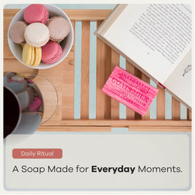 Soap bars displayed in a bathroom setting