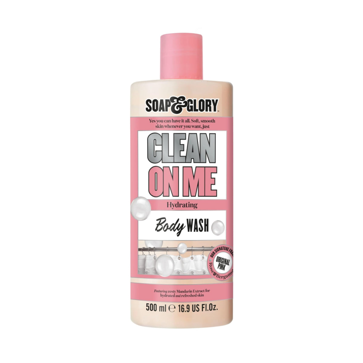 Soap & Glory Clean on Me Body Wash front view with Original Pink label
