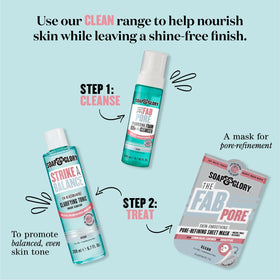 Soap & Glory Face Soap & Clarity 3-in-1 Cleansing Gel with foamy lather