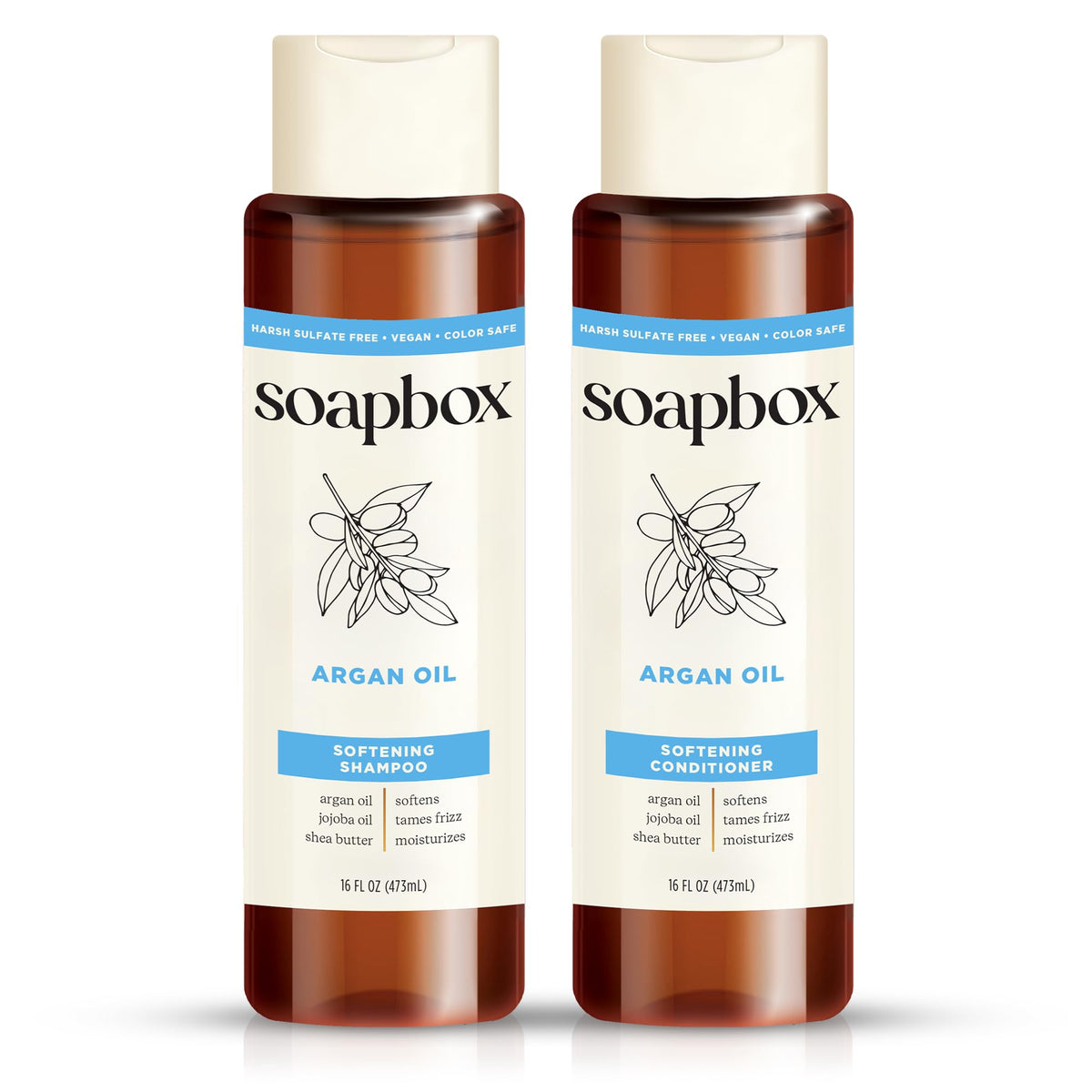 Soapbox Argan Oil & Vanilla Shampoo bottle front view