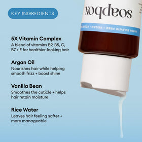 Soapbox Argan Oil & Vanilla Shampoo close-up of bottle