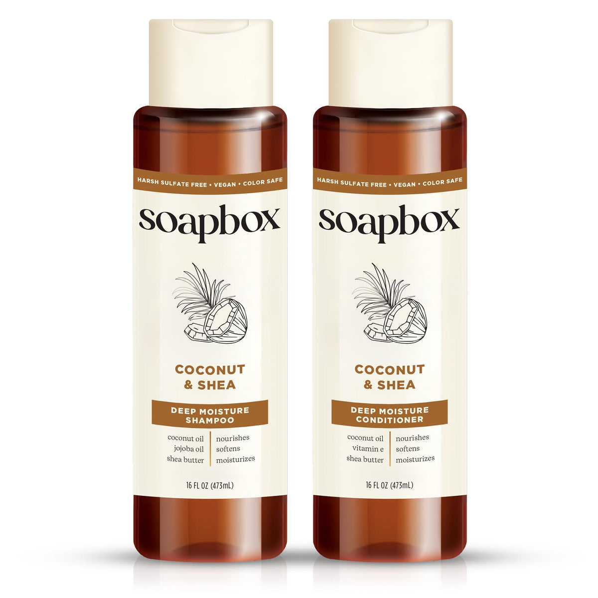 Soapbox Coconut & Shea Shampoo front view 16oz