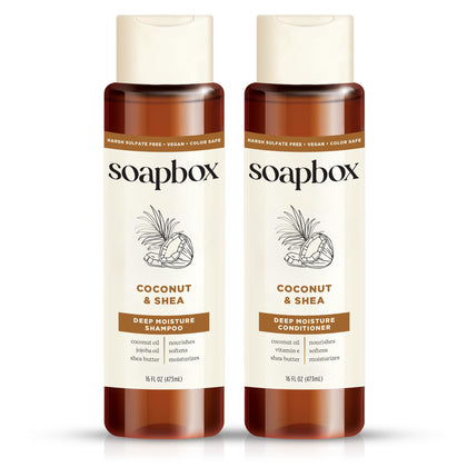 Soapbox Coconut & Shea Shampoo front view 16oz