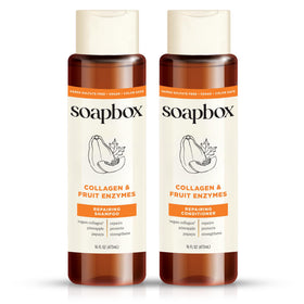 Soapbox Collagen & Fruit Enzymes Shampoo & Conditioner Set front view