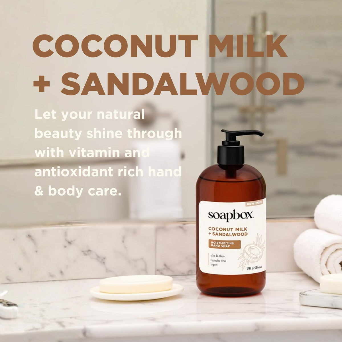 Soapbox hand soap bottle with aloe and shea butter