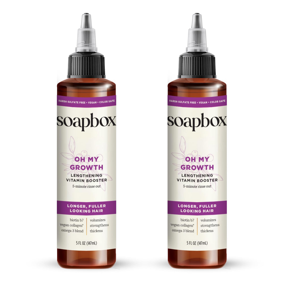 Soapbox Oh My Growth Hair 2pk front view with packaging