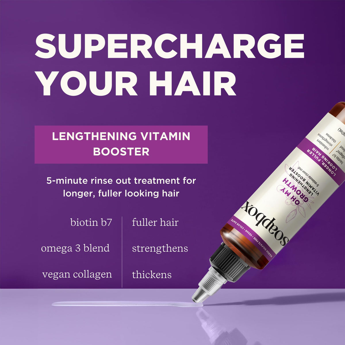 Soapbox Oh My Growth Hair application on hair