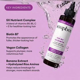 Soapbox Oh My Growth Hair application on hair