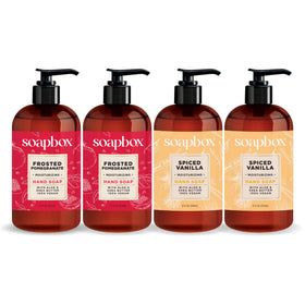 Soapbox Spiced Vanilla & Frosted Pomegranate Hand Soap front view