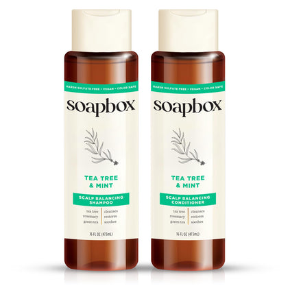 Soapbox Tea Tree & Mint Shampoo 16oz front view