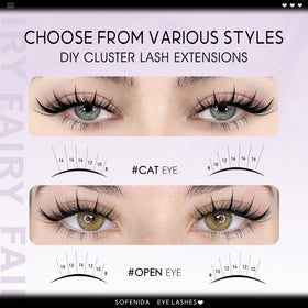 SOFENIDA Fairy Lash Clusters showing invisible lash band