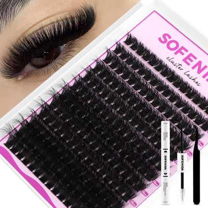 SOFENIDA Lash Clusters Kit 100D thick lashes front view