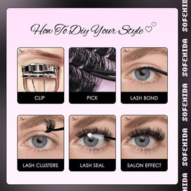 SOFENIDA Lash Clusters Kit showcasing individual clusters