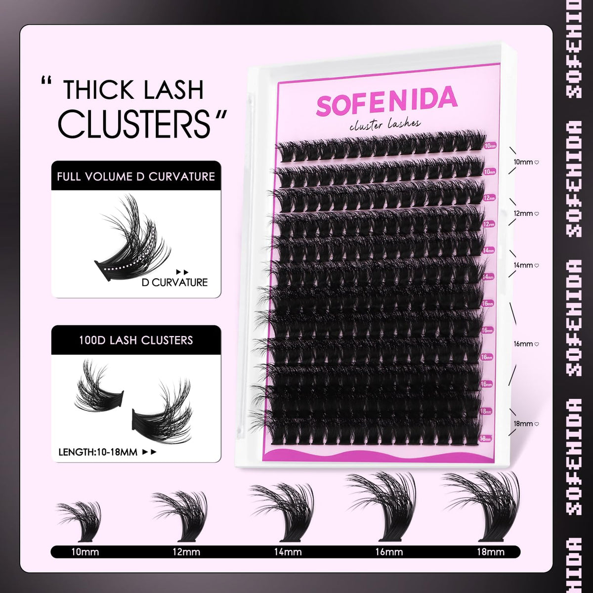 SOFENIDA Lash Clusters Kit with mixed lengths