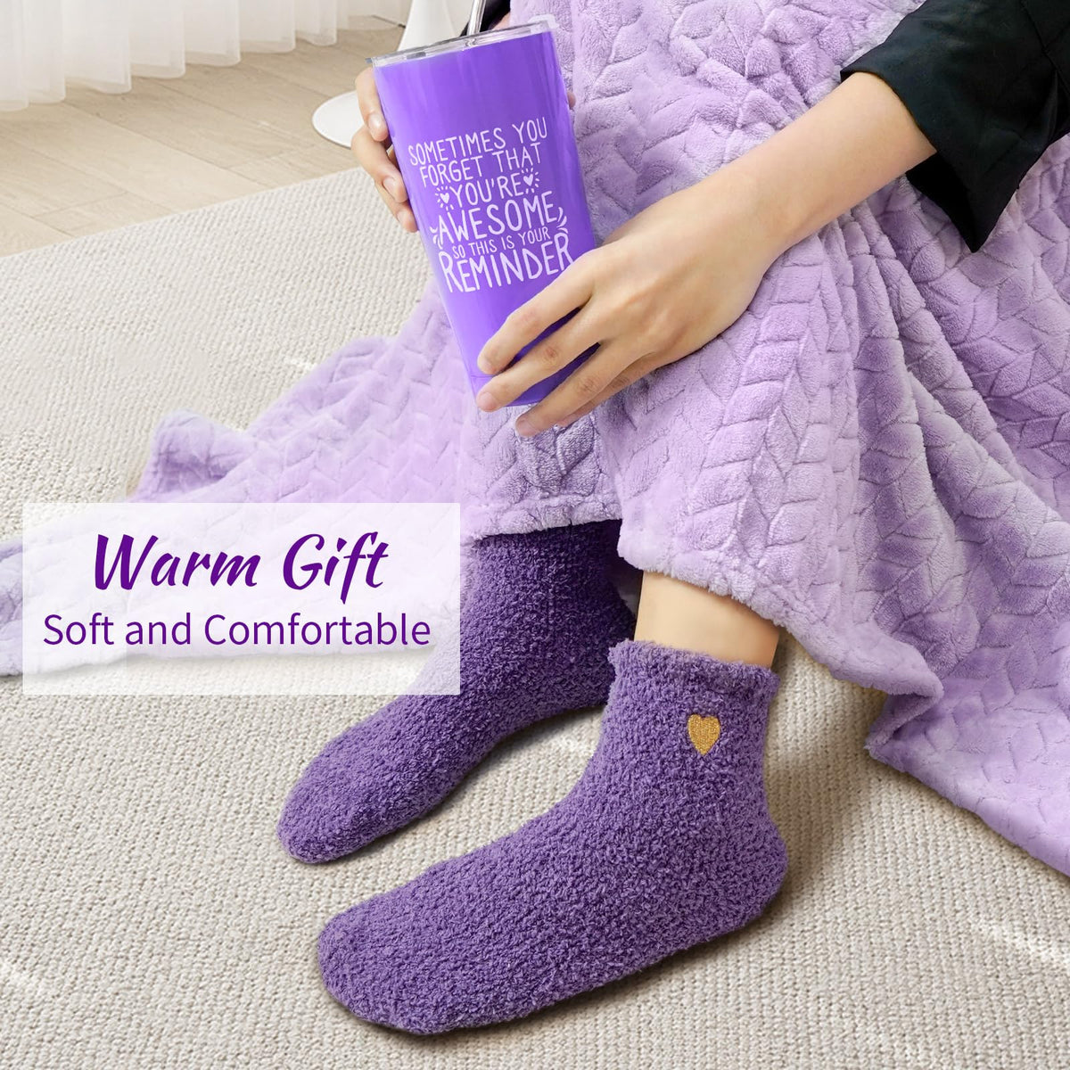 Soft Flannel Blanket from Betem Lavender Spa Gift Set