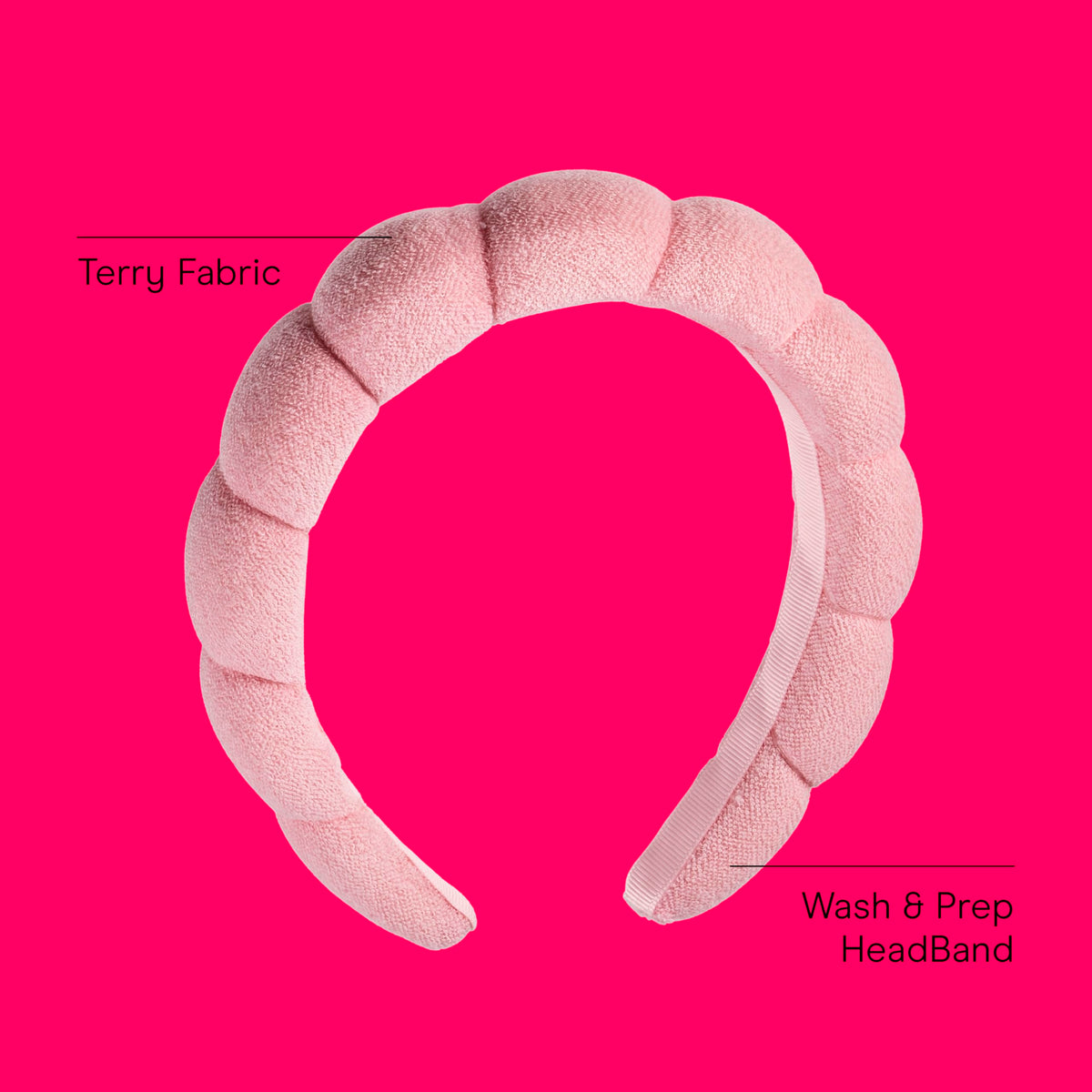Soft terry cloth texture of Conair headband