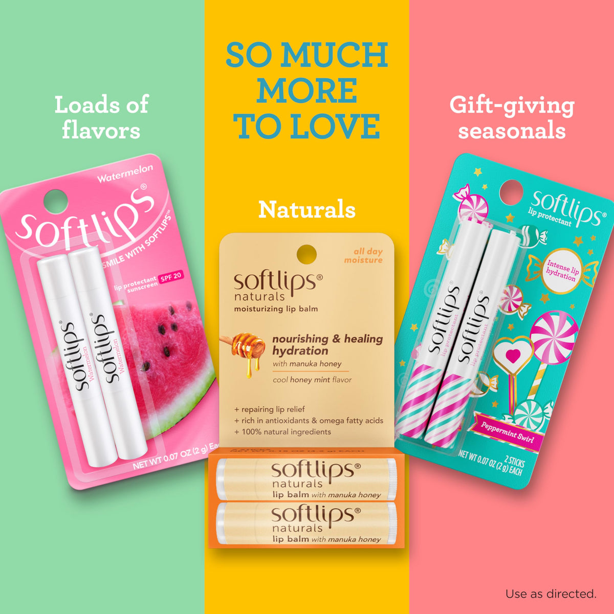 SoftLips Daily Lip Moisturizer trio pack on a table