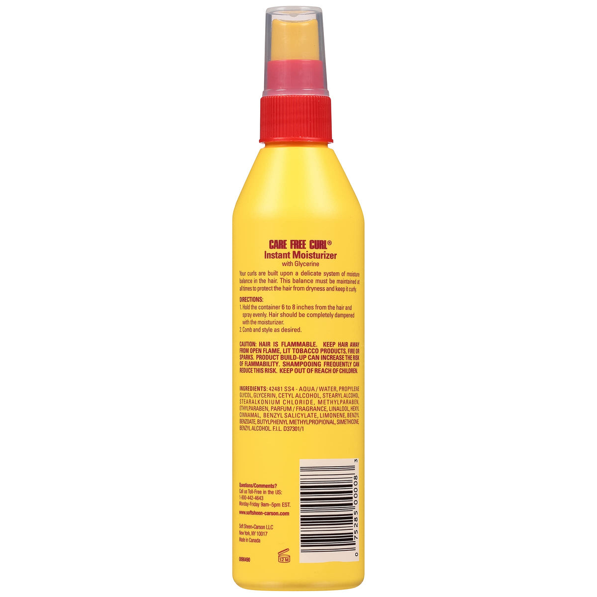 SoftSheen Care Free Curl Instant Moisturizer bottle side view