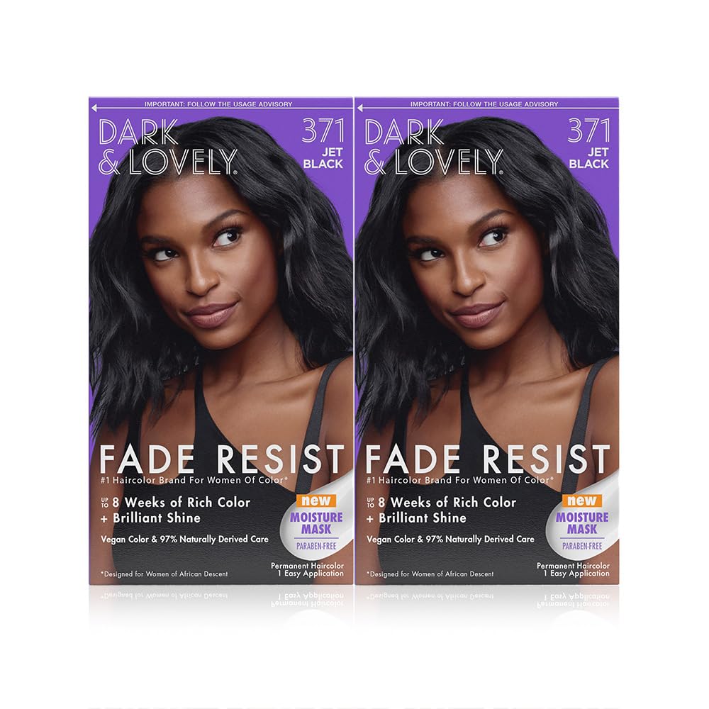SoftSheen Dark and Lovely Fade Resist Rich Conditioning Color Jet Black front view