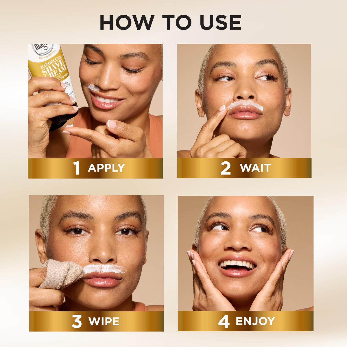 SoftSheen Magic Razorless Shaving Cream on a bathroom shelf