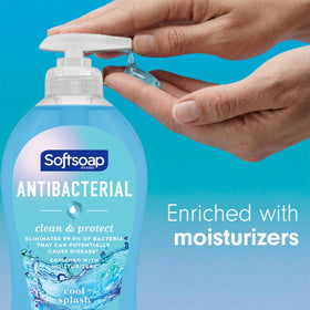 Softsoap Antibacterial Hand Soap 11.25 oz in a bathroom setting