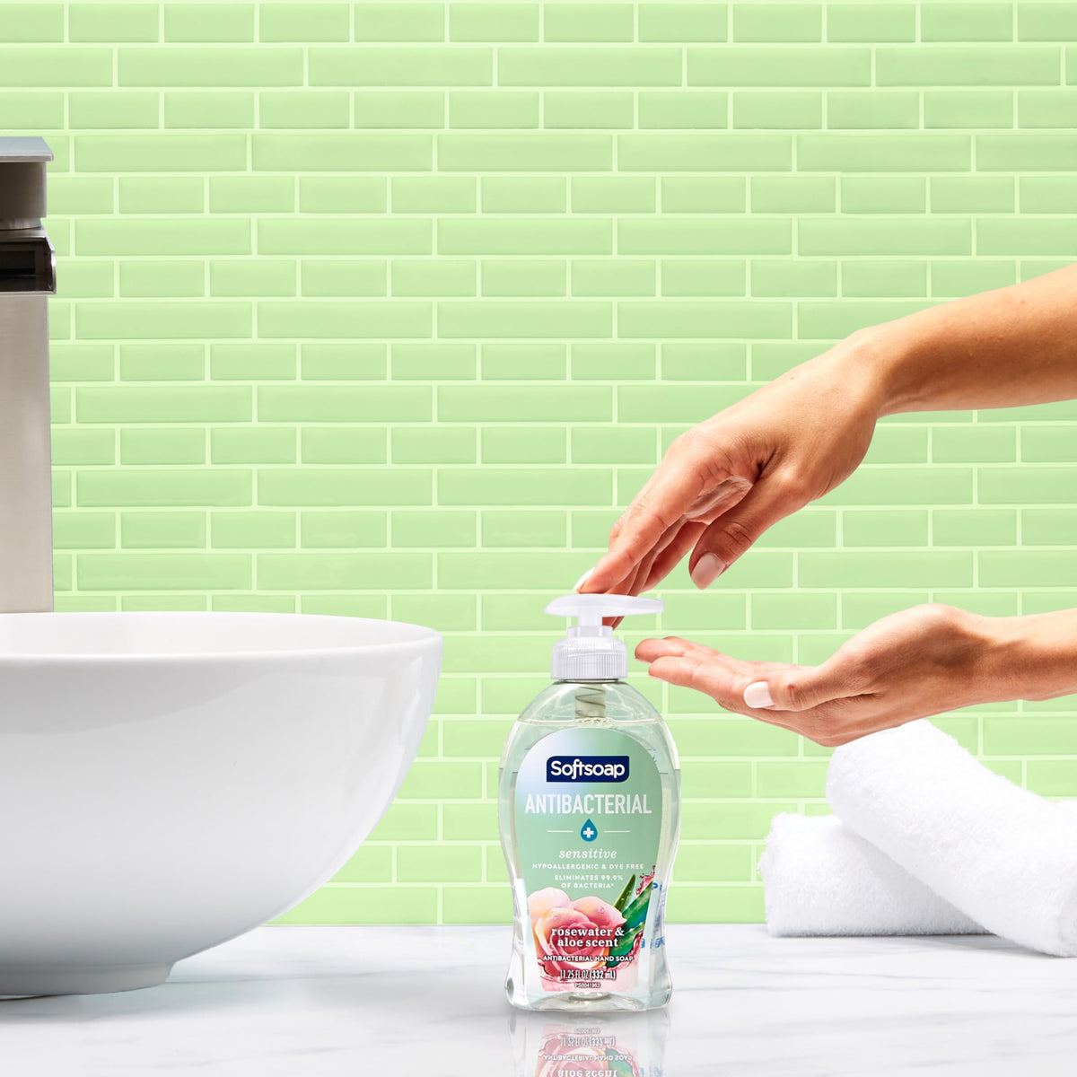 Softsoap Antibacterial Hand Soap bottle side view