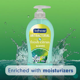 Softsoap Antibacterial Hand Soap Fresh Citrus in a kitchen setting
