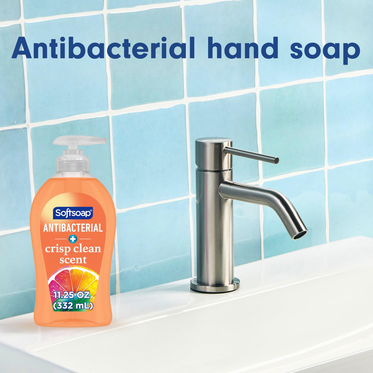 Softsoap Antibacterial Hand Soap pump bottle with Crisp Clean scent