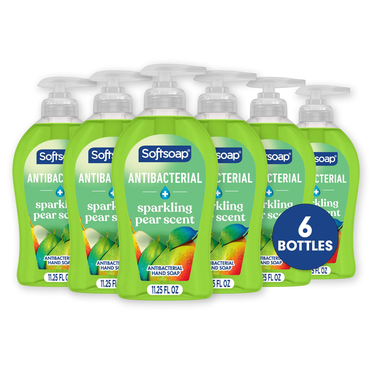 Softsoap Antibacterial Hand Soap Sparkling Pear 11.25 oz bottle front view