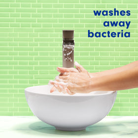 Softsoap Antibacterial Hand Soap Sparkling Pear 11.25 oz bottle on a kitchen counter