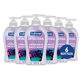 Softsoap Antibacterial Hand Soap White Tea & Berry 6 pack front view