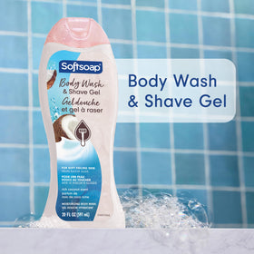 Softsoap body wash back view with ingredients list