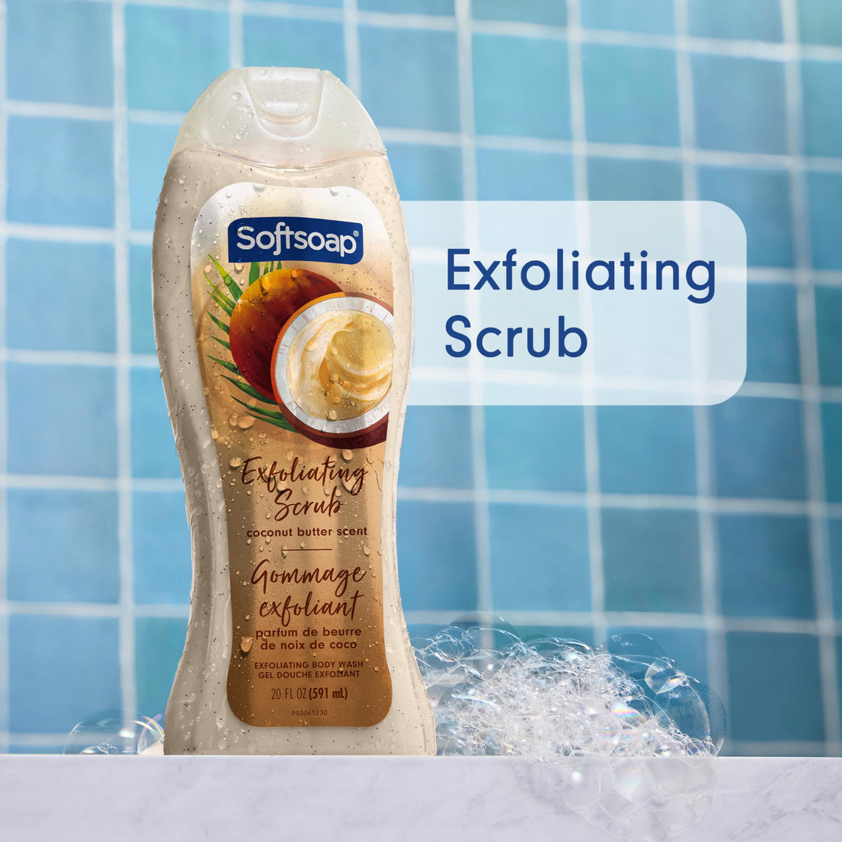 Softsoap Coconut Butter Scrub Body Wash 20 oz back view