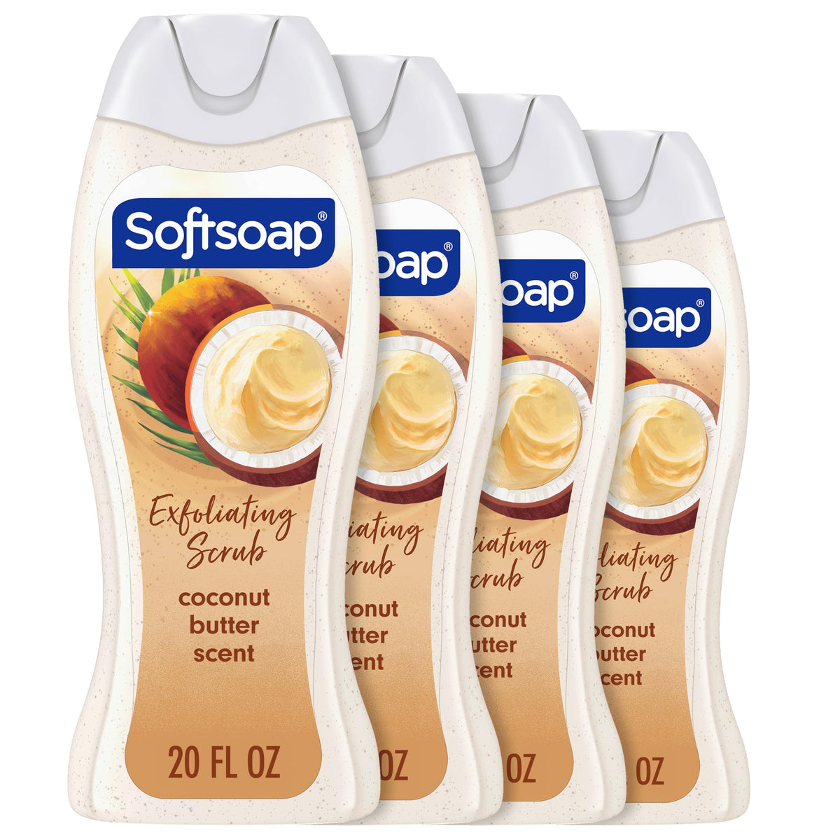 Softsoap Coconut Butter Scrub Body Wash 20 oz front view