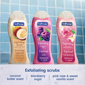 Softsoap Coconut Butter Scrub Body Wash 20 oz lid detail
