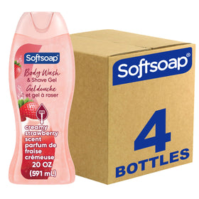Softsoap Creamy Strawberry Body Wash and Shave Gel 20 fl oz front view